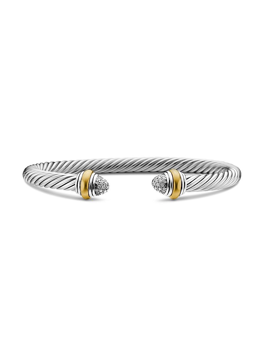 Women's Cable Classics Bracelet in Sterling Silver - Diamond - Size Small