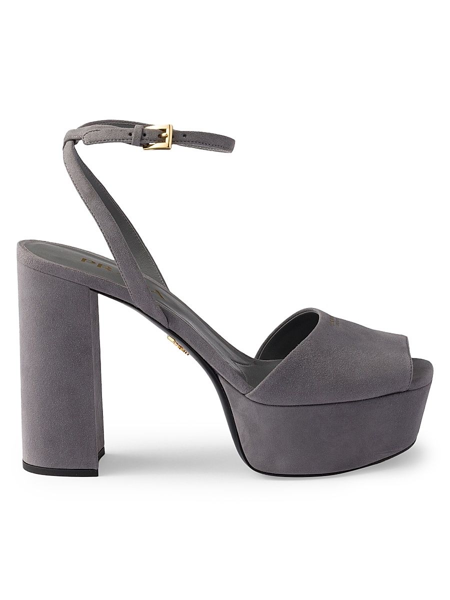 Women's Suede Platform Sandals - Grey - Size 11.5