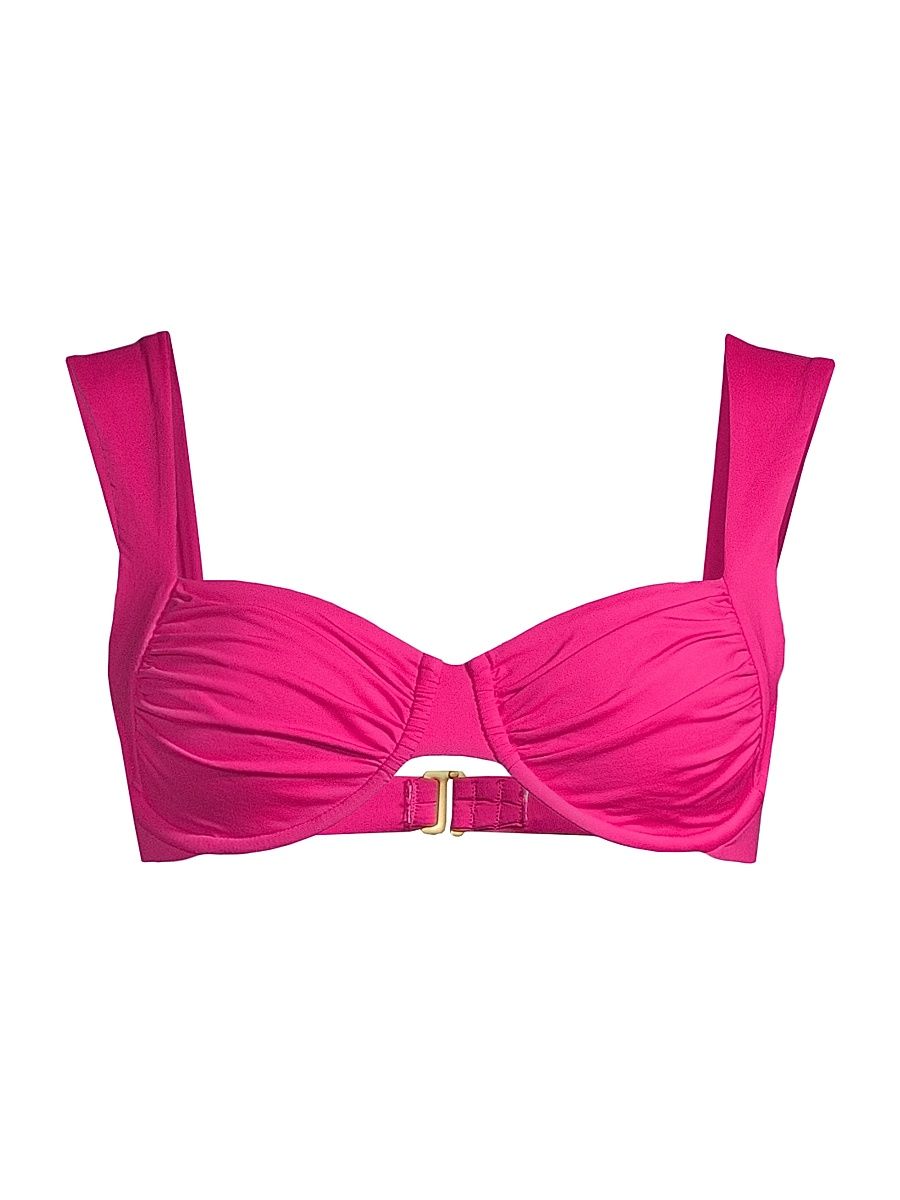 Women's Stella Ruched Bikini Top - Bougainvillea - Size Large