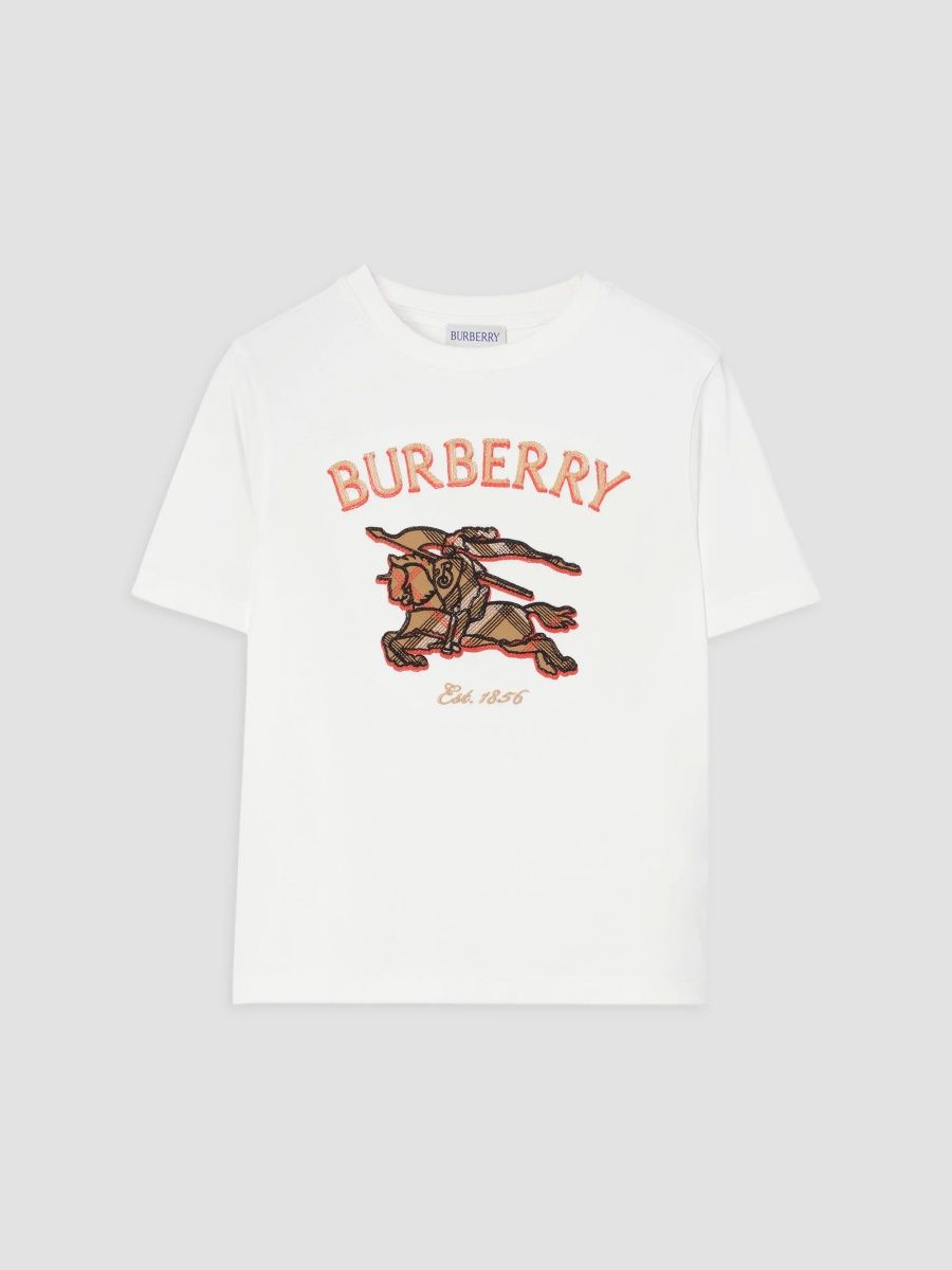 Burberry Girl's Little Girl's & Girl's Knight Check Cotton T-Shirt - White - Size 8