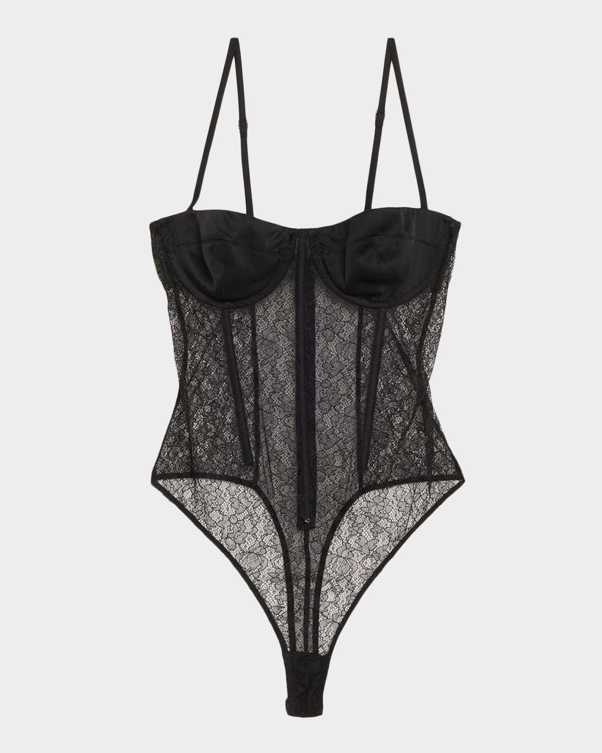 Petite Fleur Sweetheart Floral Lace Bodysuit