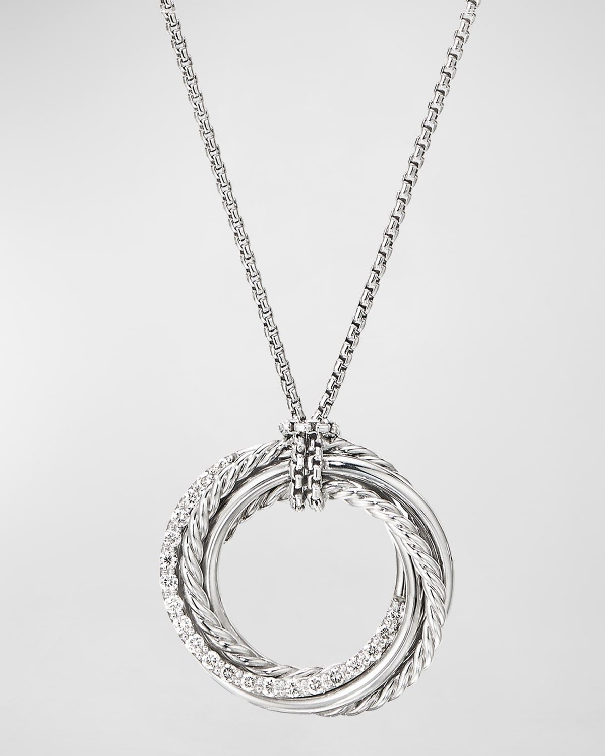 DY Crossover Pendant Necklace w/ Diamonds
