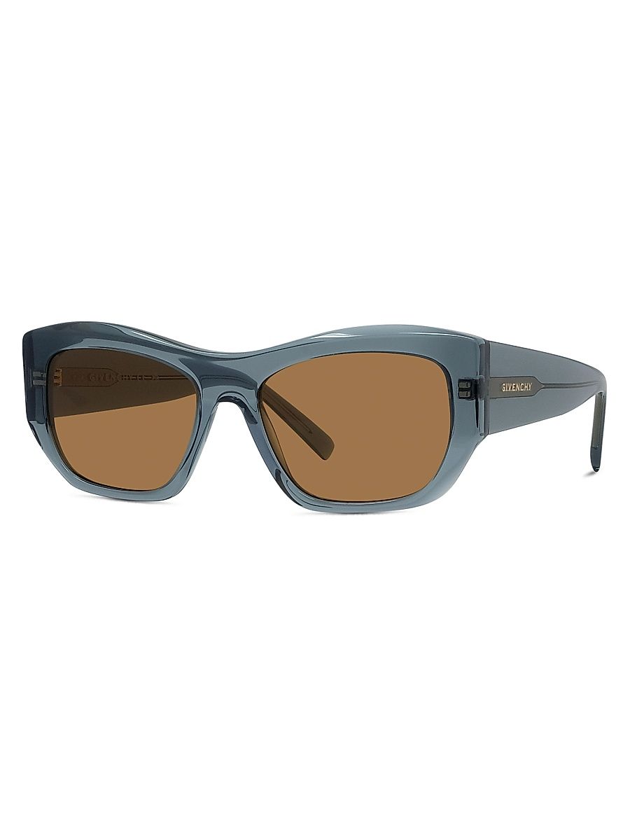Men's GV Day 54MM Geometric Sunglasses - Shiny Dark Green And Brown