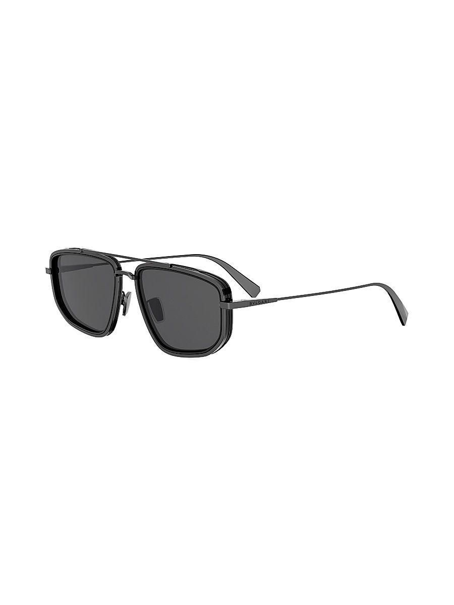 Women's B. Zero1 57MM Rectangular Sunglasses - Shiny Dark Ruthenium Smoke