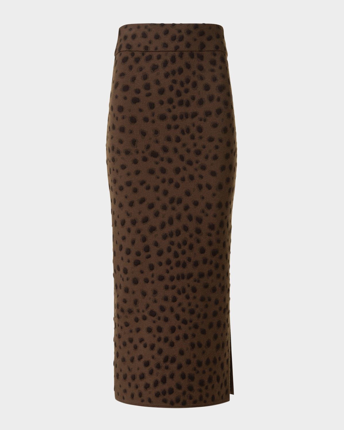 Leopard Jacquard Knit Midi Tube Skirt
