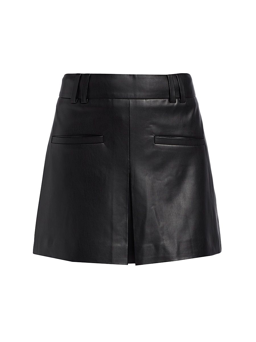 Women's Pavaline Faux-Leather Miniskirt - Black - Size 16