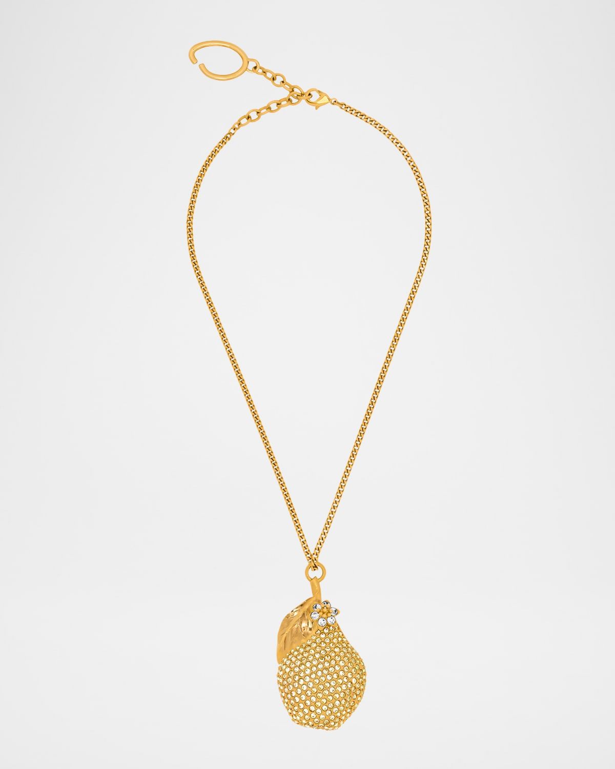 Pave Pear Pendant Necklace