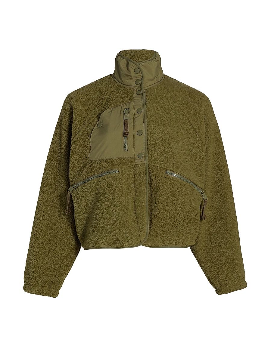 Women's Hit The Slopes Fleece Jacket - Army - Size XL