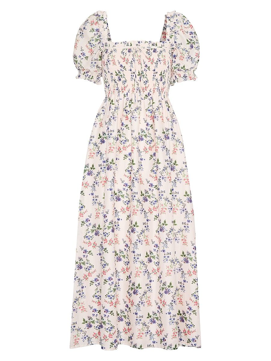 Women's The Scarlett Midi Nap Dress - Pink Scallop Bow Chintz - Size XL