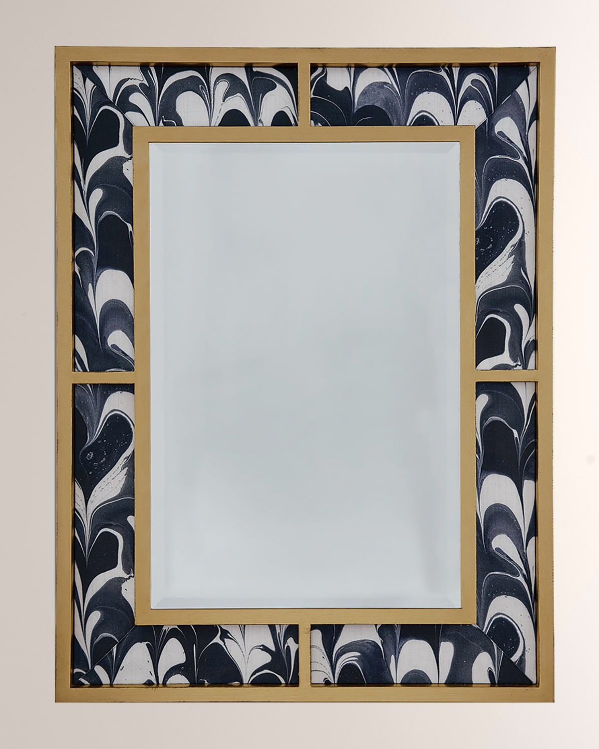 Bedford Mirror with Black Orchid Fabric