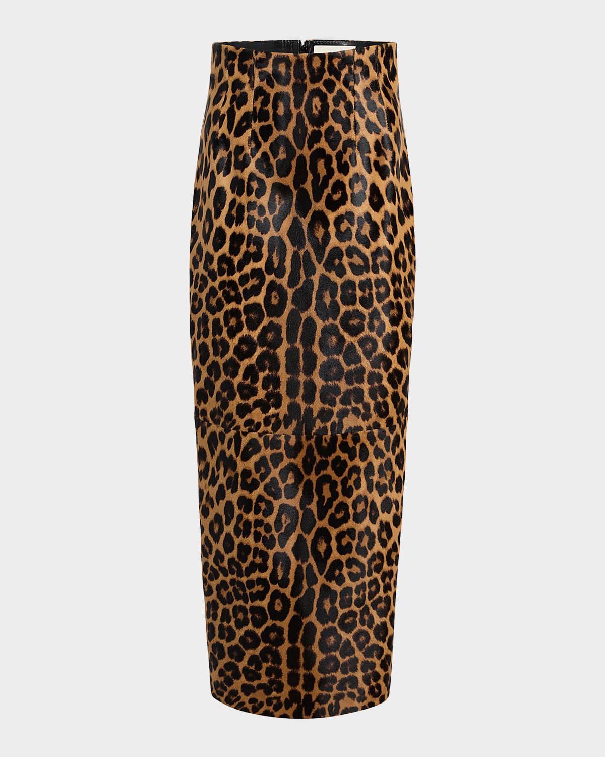 Loxley Leopard-Print Ponyhair Maxi Skirt
