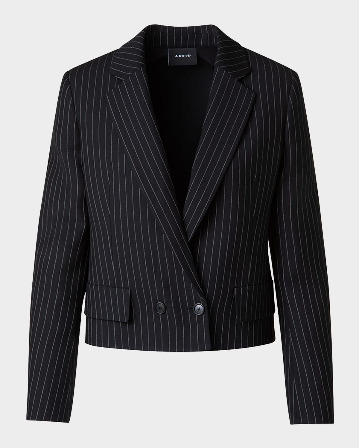 Adele Pinstripe Double-Breasted Short Jacket