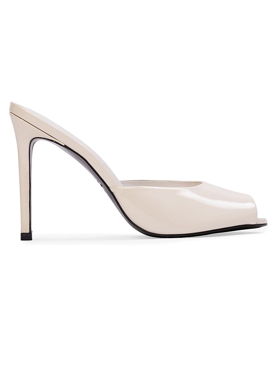 Women's Uma 100MM Mule Sandals - Coconut Patent Leather - Size 12