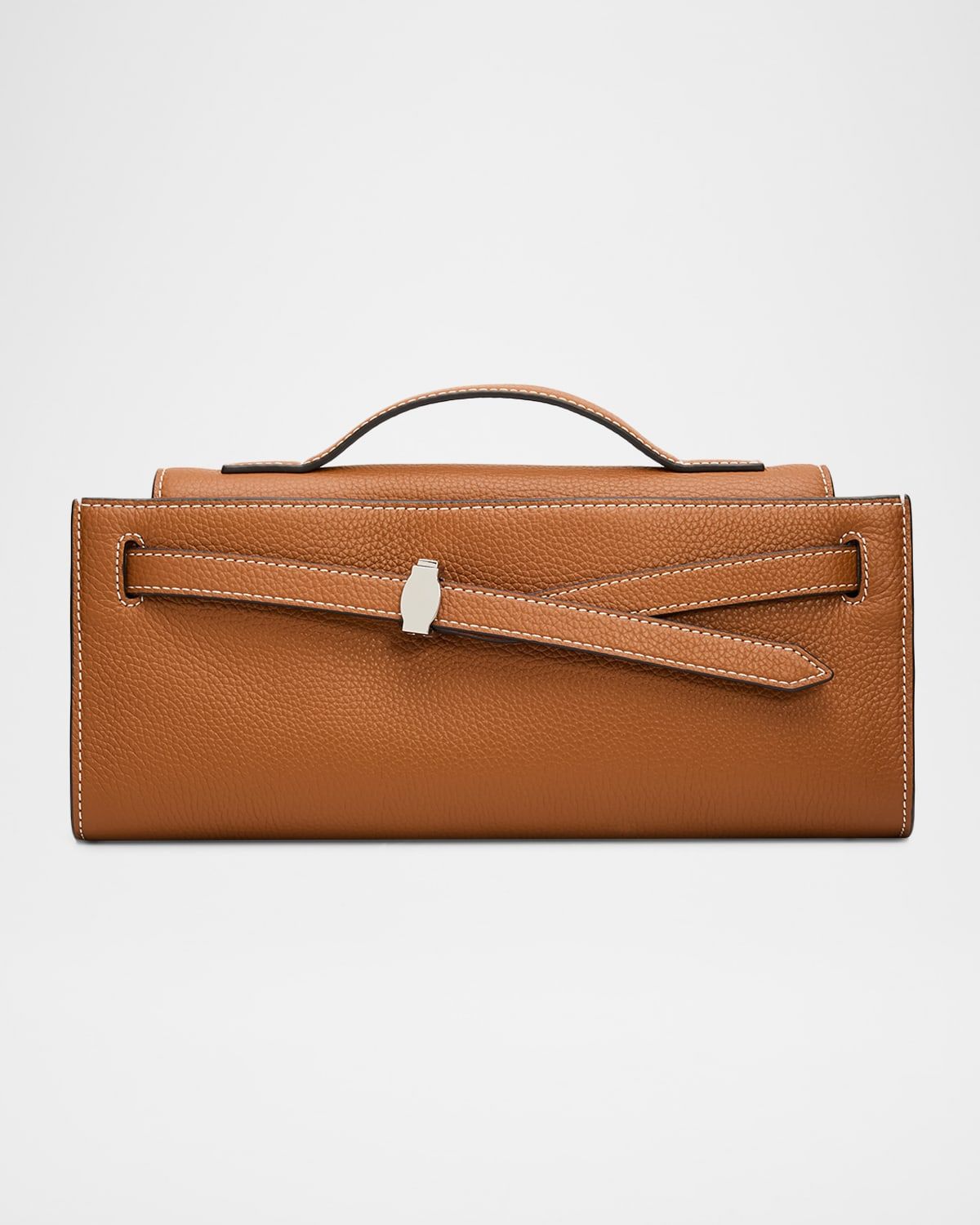 Dash Belted Pebble Leather Clutch Bag