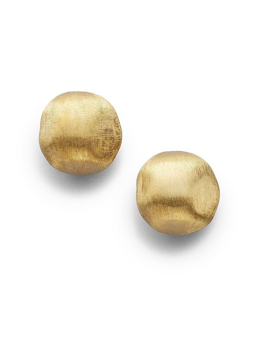 Women's Africa 18K Yellow Gold Ball Earrings - Gold
