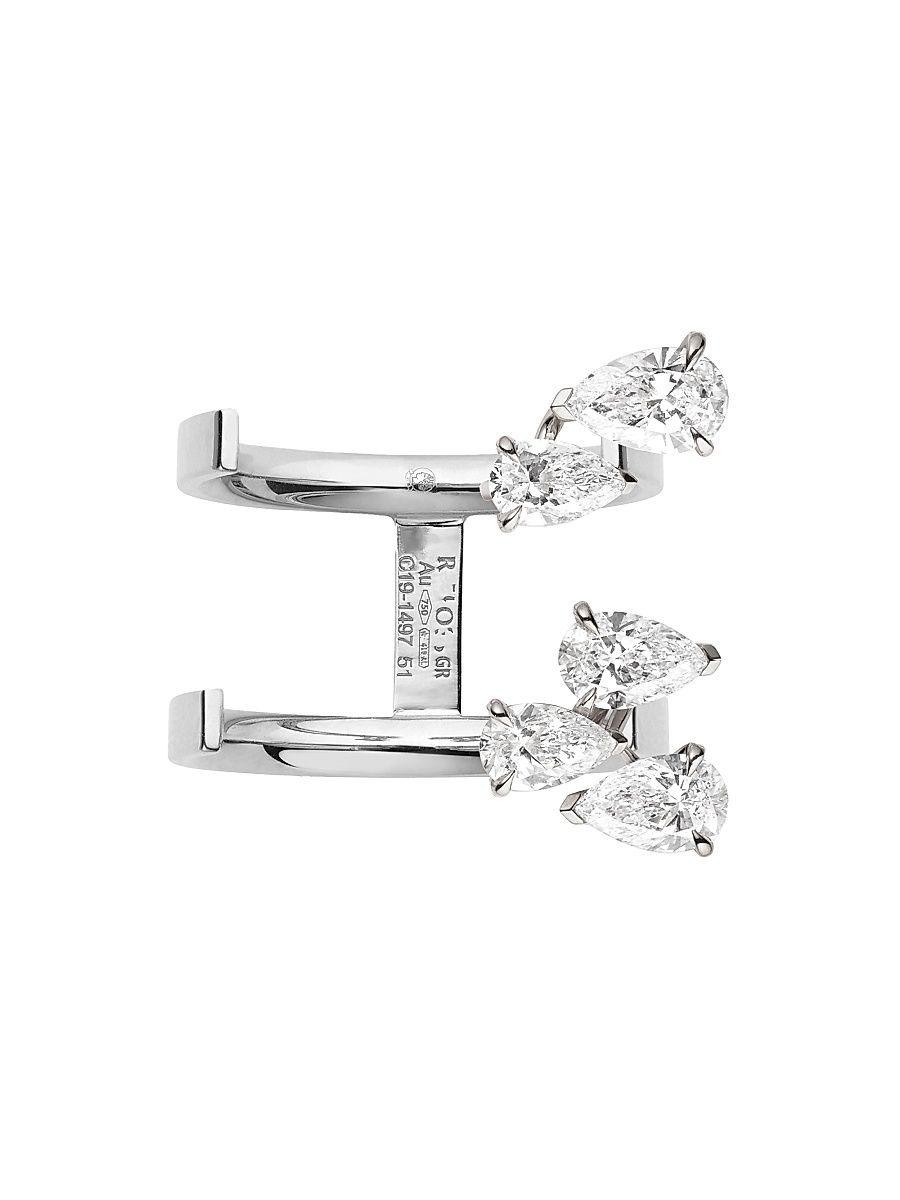 Women's Serti Sur Vide 18K White Gold & 0.56 TCW Diamond Ring - White Gold - Size 7.25