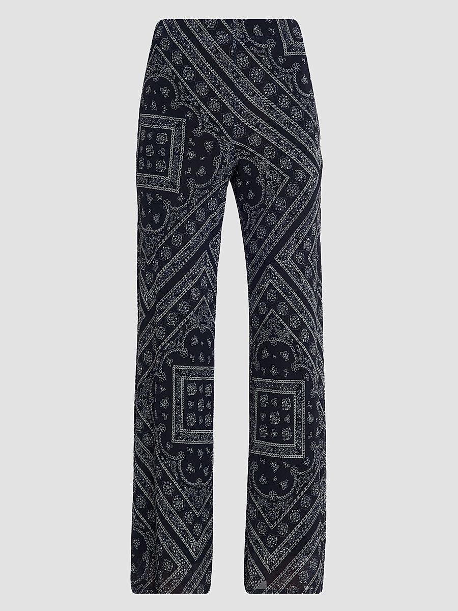 Women's Hadria Paisley Print High-Rise Pants - Navy Dove - Size XL