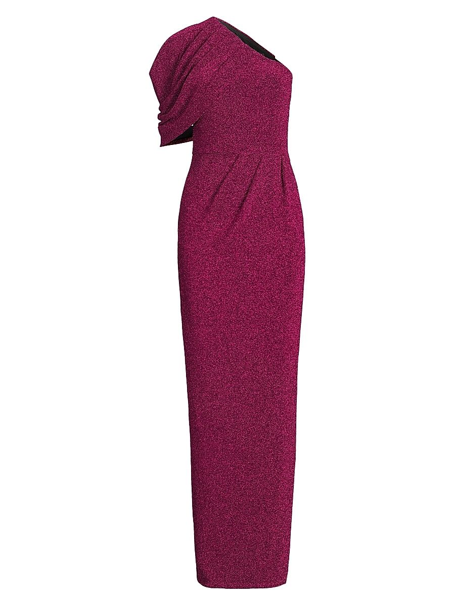 Women's Egan Metallic One-Shoulder Gown - Mulberry Sheen - Size 10