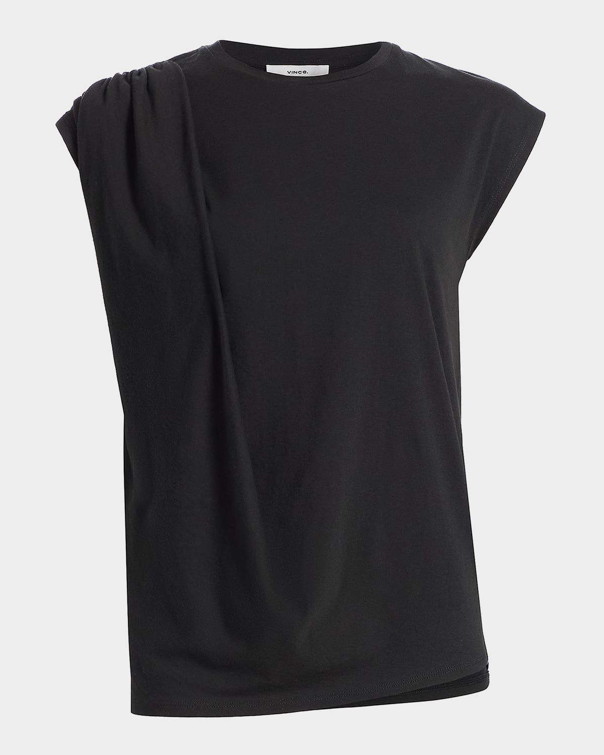 Relaxed Short-Sleeve Draped Tee