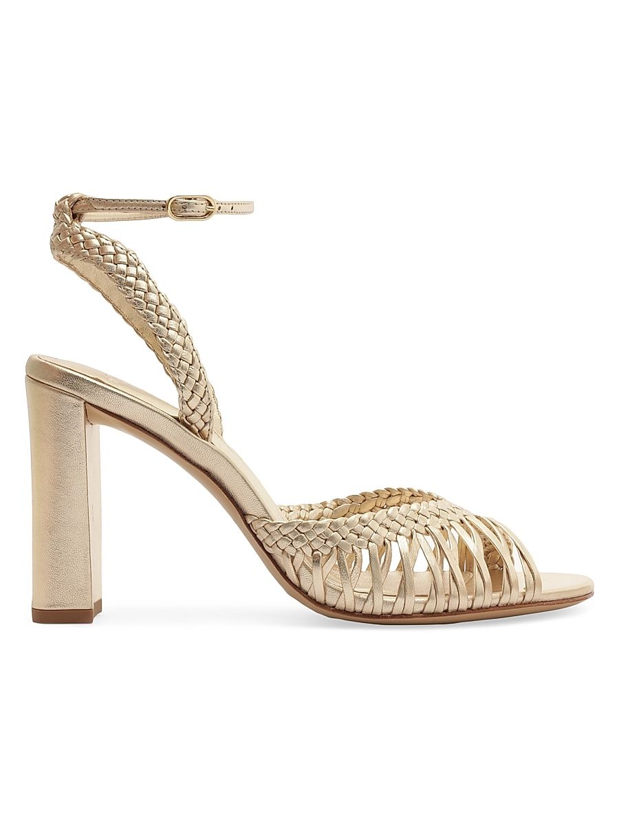 Women's Agatha 90MM Metallic Leather Sandals - Golden - Size 10