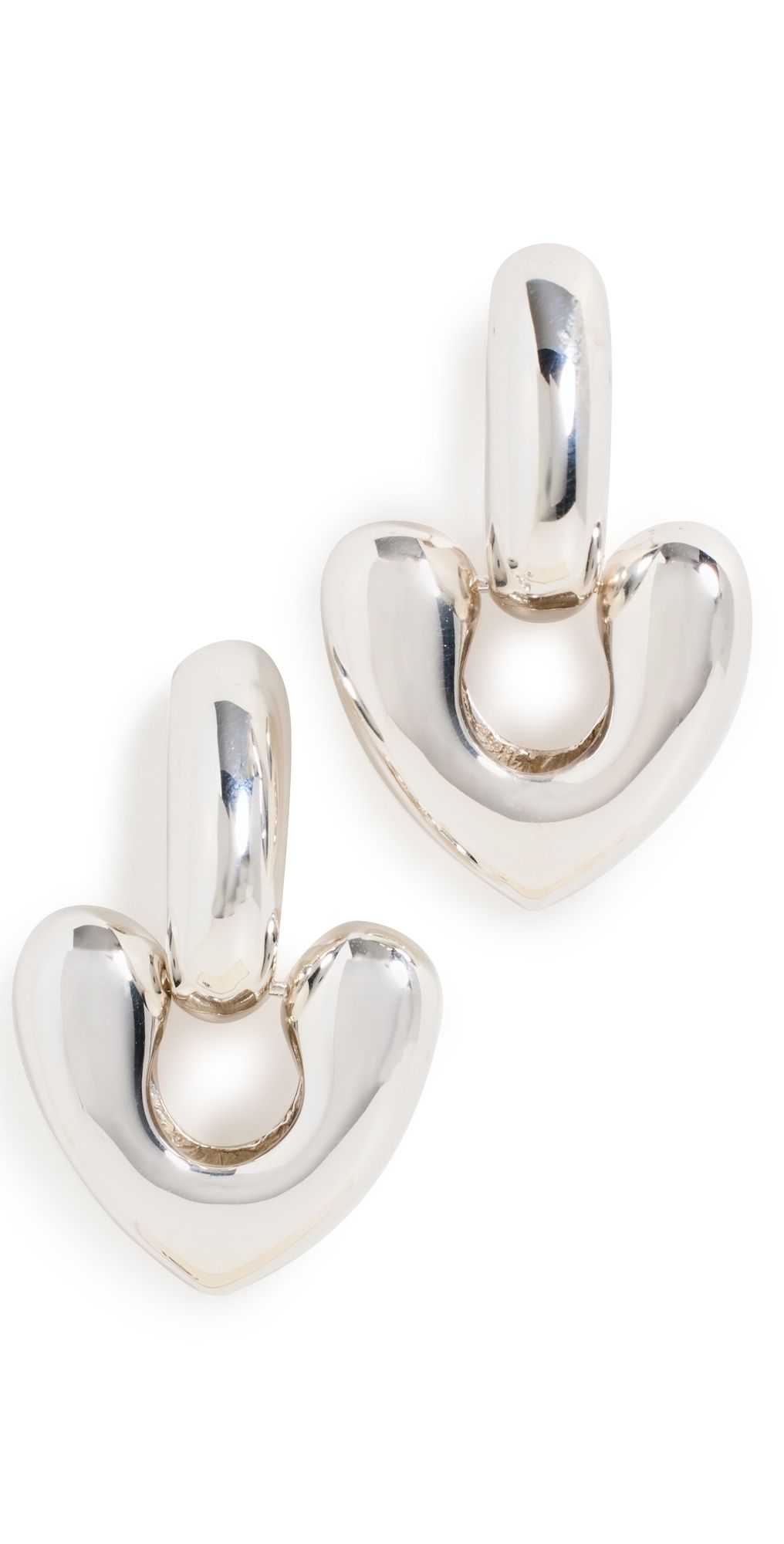 Annika Inez Large Heart Drop Earring Silver One Size