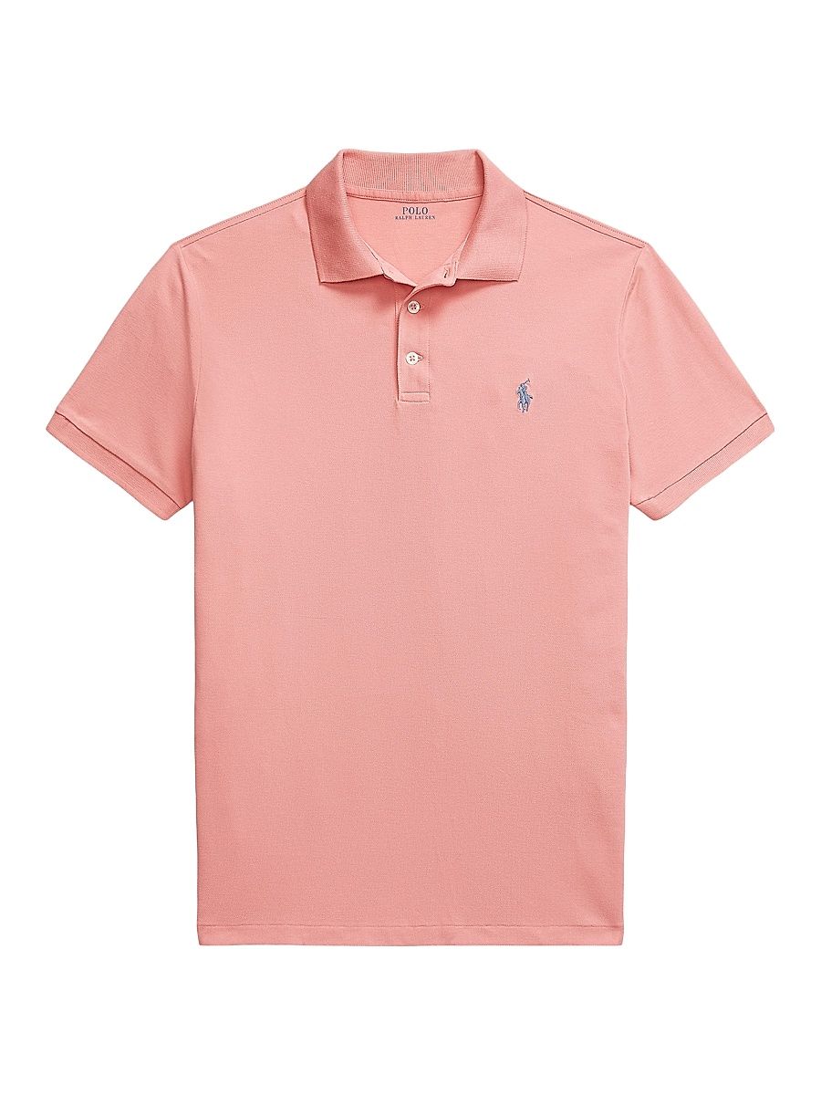 Men's Custom-Slim-Fit Stretch Mesh Polo Shirt - Desert Rose - Size XXL