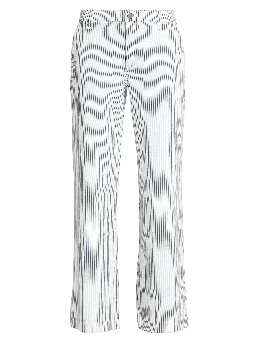 Women's Keren Striped Straight-Leg Pants - Ivory Multi - Size 16