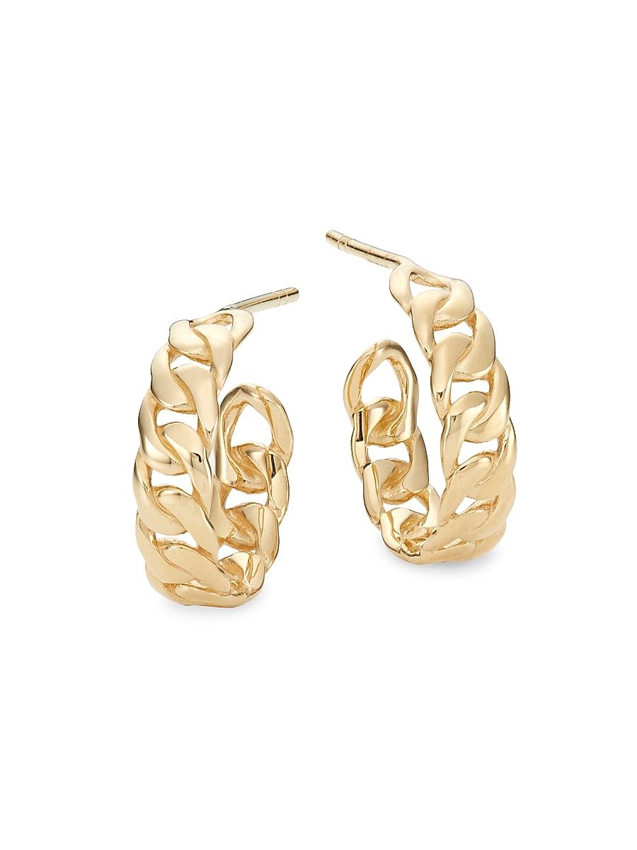 Women's Casino 14K Yellow Gold Hoop Earrings - Yellow Gold