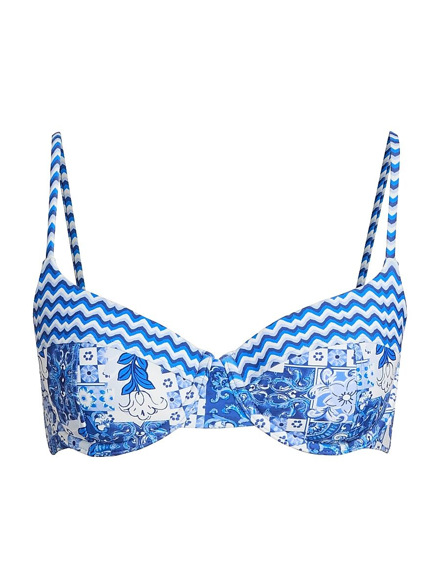 Women's Mona Printed Bikini Top - Ocean Combo - Size XL