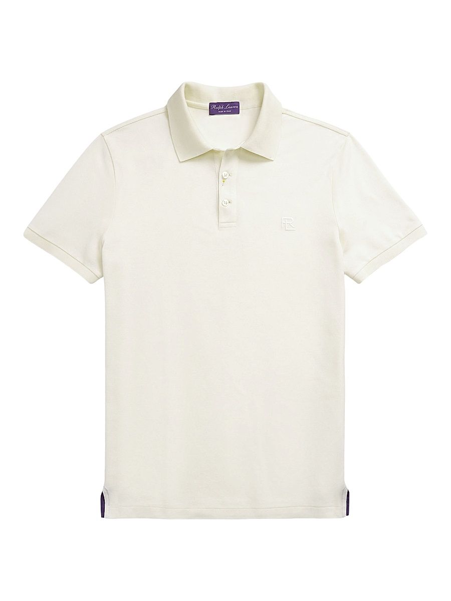 Men's Cashmere-Blend Polo Shirt - Classic Cream - Size XXL