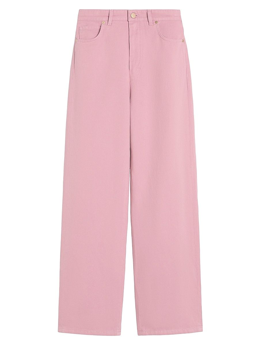 Women's Cotton and Linen 5 Pocket Trousers - Peony - Size 10