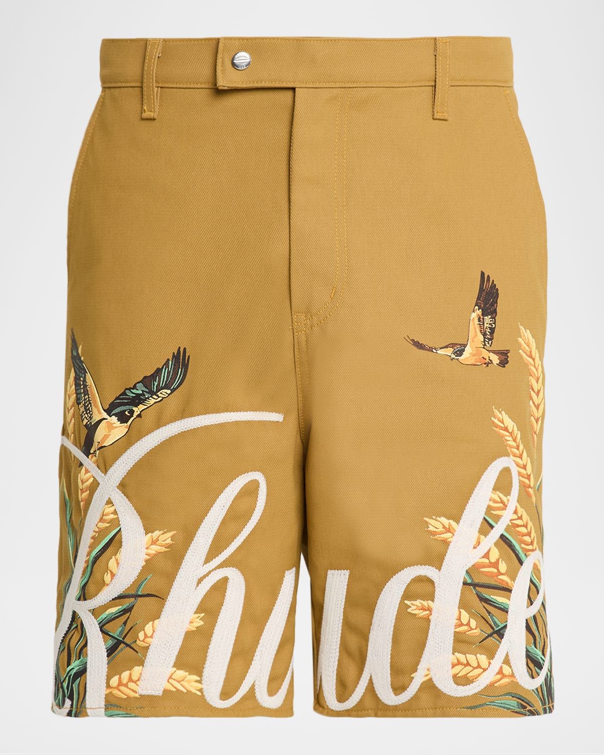 Men & apos;s Embroidered Falco Script Cotton Shorts