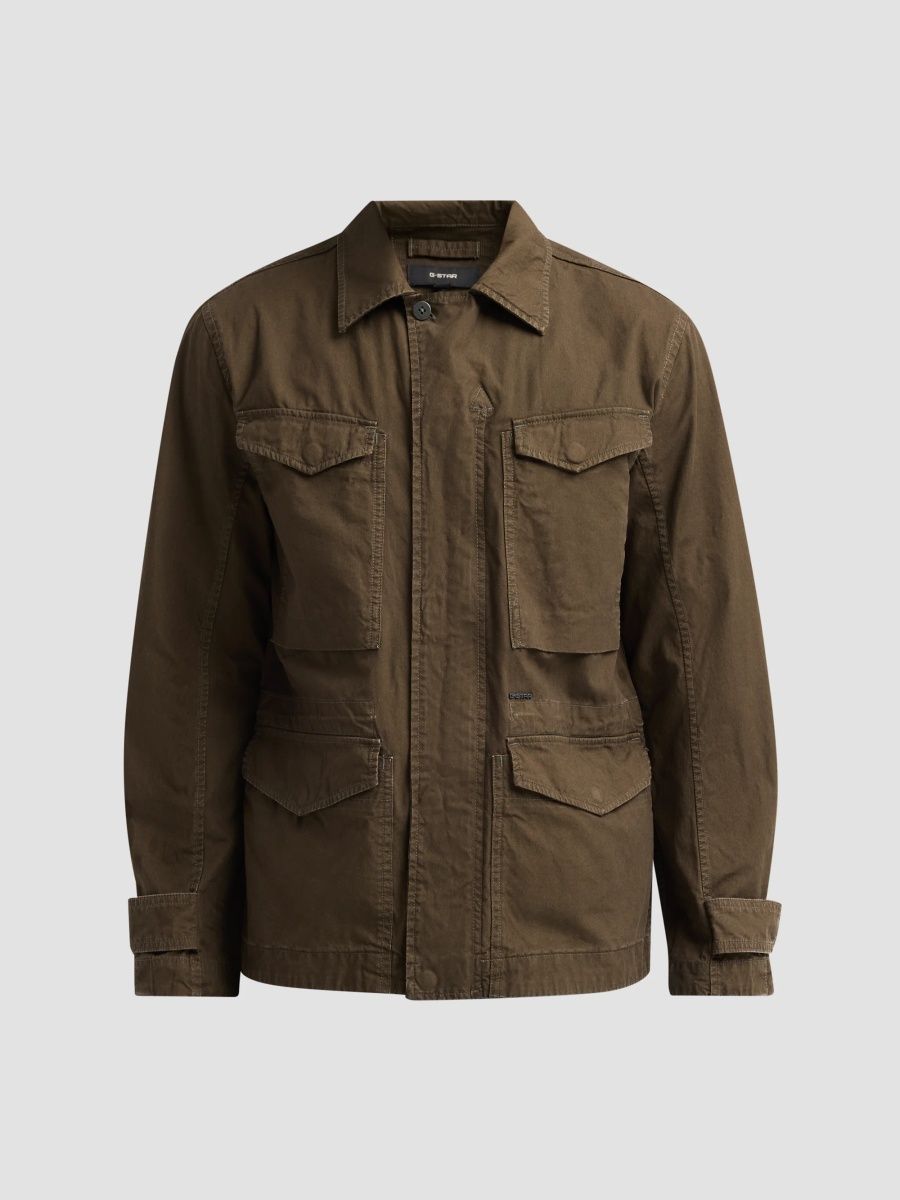 G-Star Men's Washed Slim Field Jacket - Black Olive - Size XXL