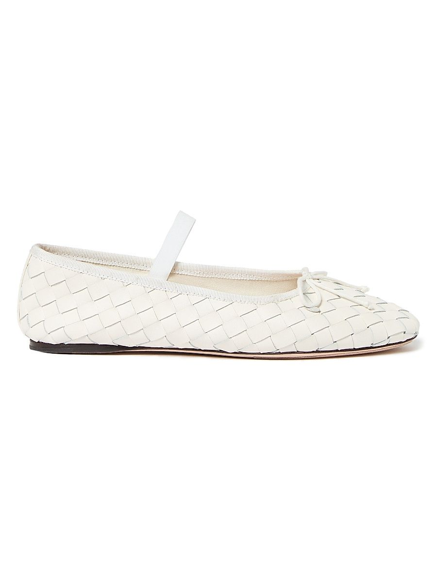 Women's Leonie Leather Ballet Flats - Cream - Size 9.5