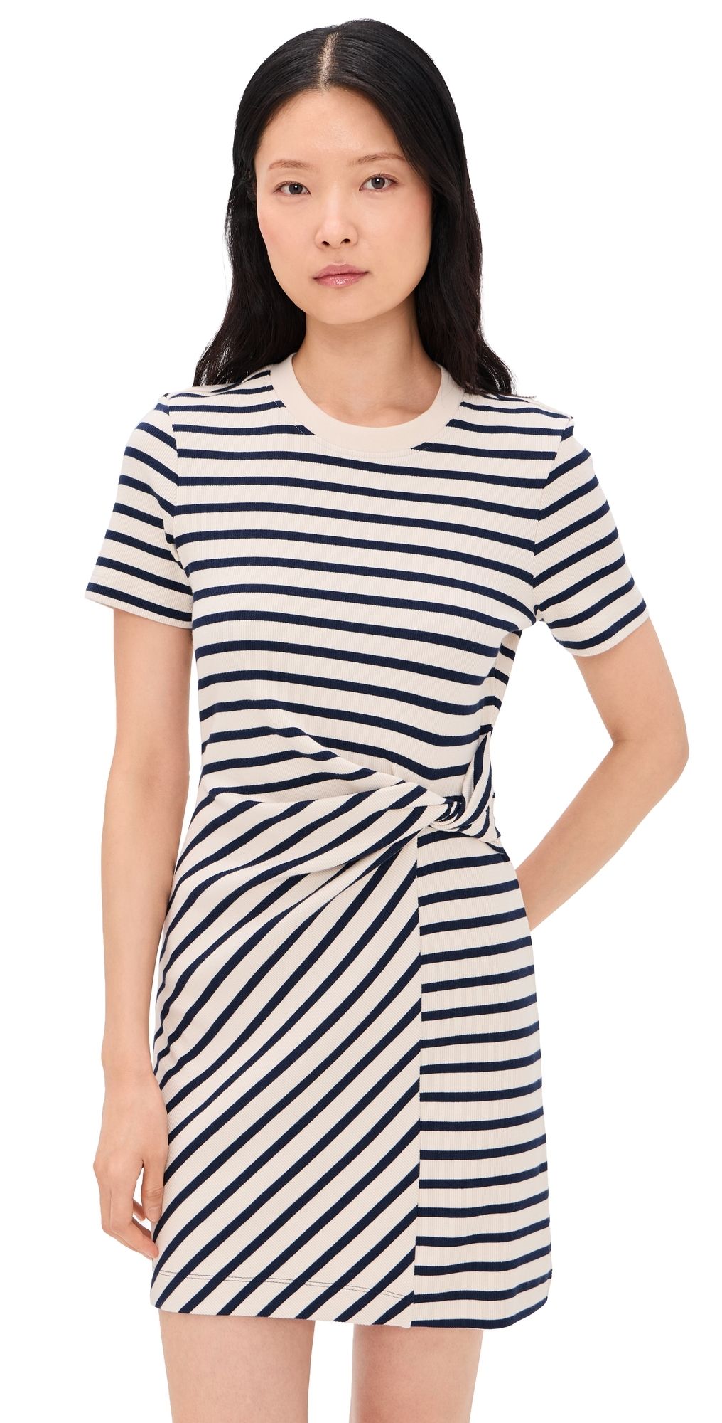 Tanya Taylor Short Cody Dress Cream/Classic Navy Multi XXS