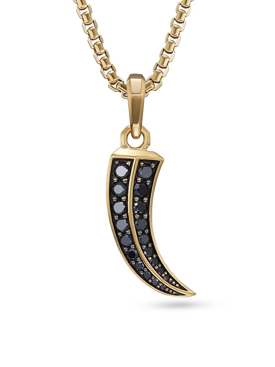 Men's Roman Claw Amulet in 18K Yellow Gold - Black Diamond