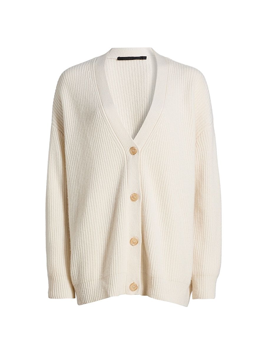 Women's Cocoon Cashmere Cardigan - Ivory - Size XL