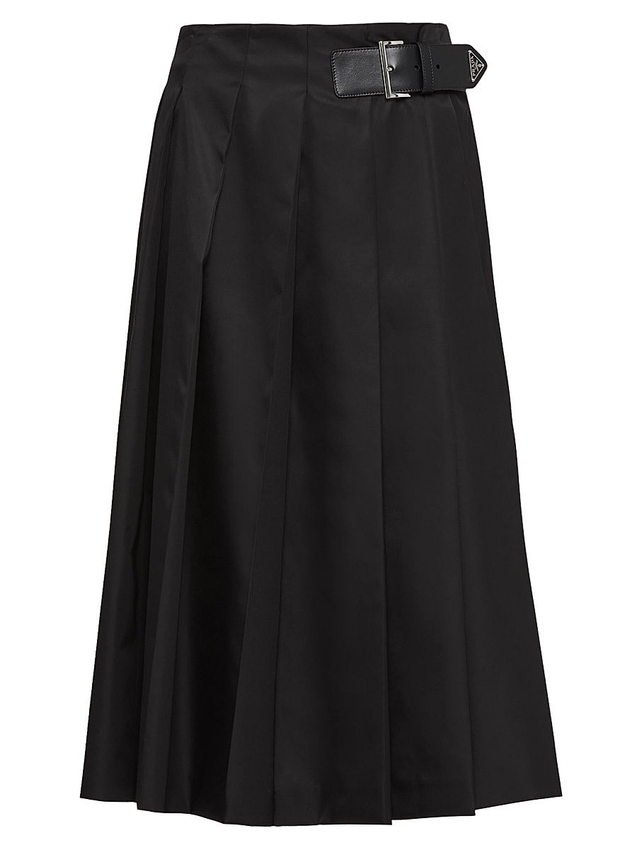Women's Pleated Re-Nylon Skirt - Black - Size 4