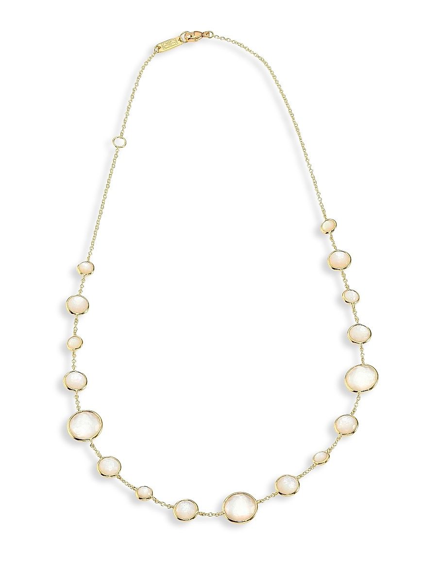 Women's Rock Candy Lollipop Clear Quartz & 18K Yellow Gold Short Necklace - Gold