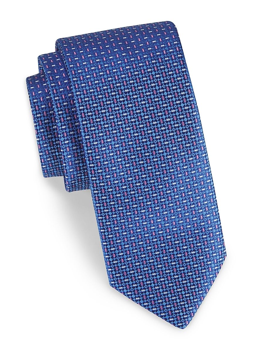 Men's Semi-Solid Silk Tie - Blue