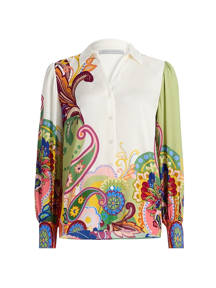 Women's The Olivia Celestial Paisley Shirt - Celestial Paisley - Size XL