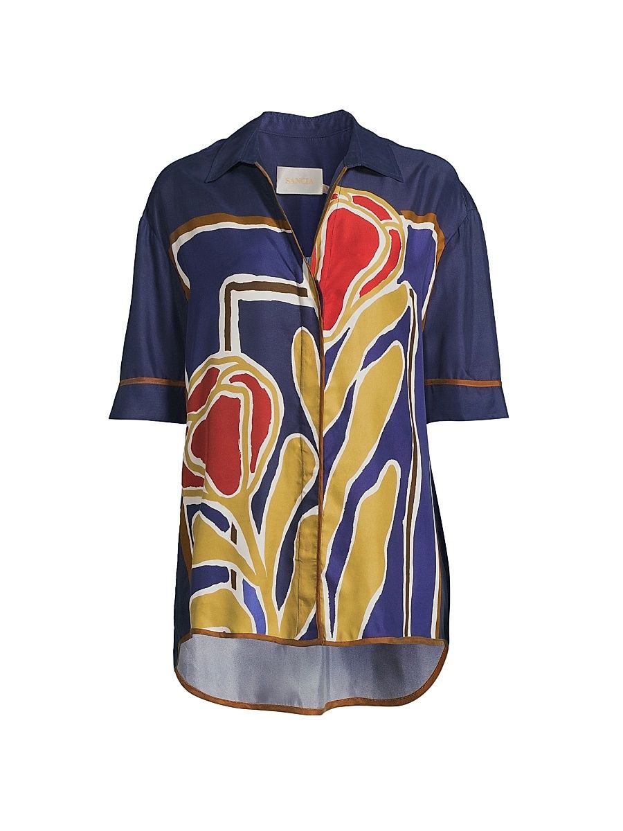 Women's Pivoine Khoen Boxy Shirt - Lisse Tulip - Size Medium