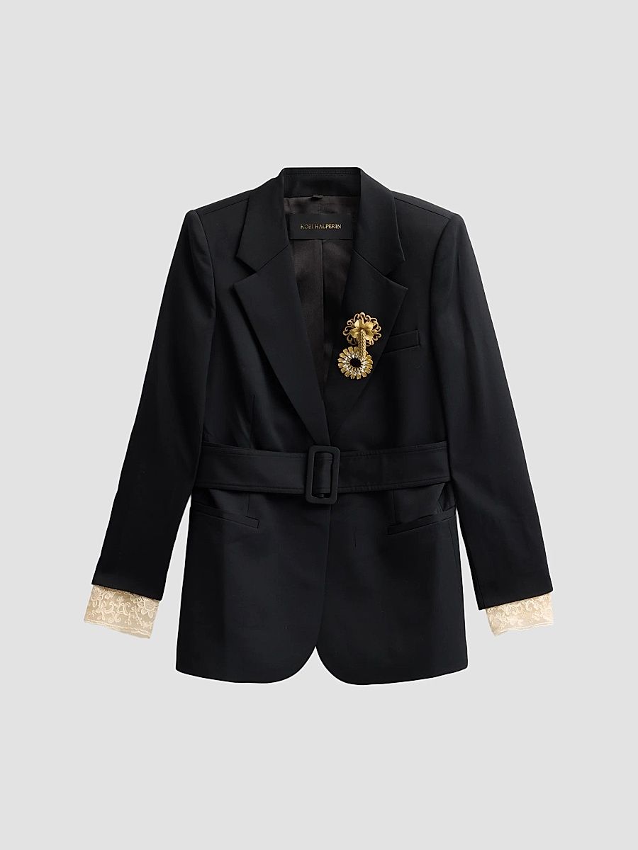Women's Jillian Wool-Blend Jacket - Black - Size XL