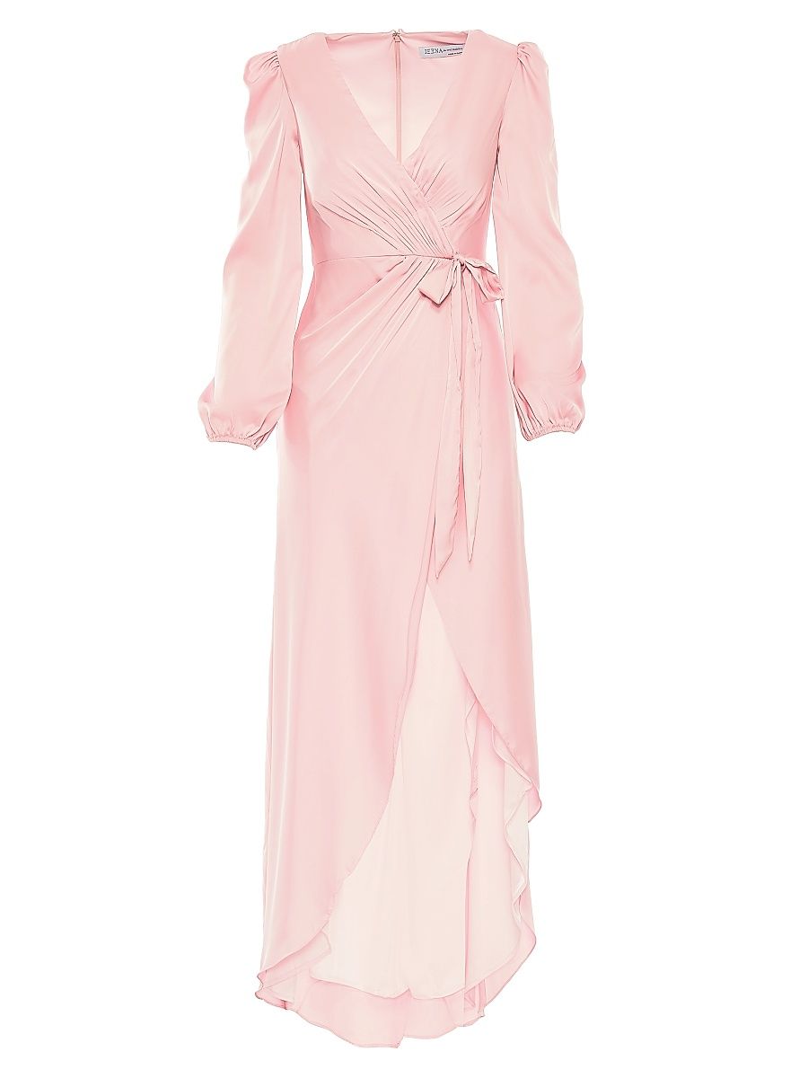 Women's Ieena Satin Wrap Gown - Rose Pink - Size 4