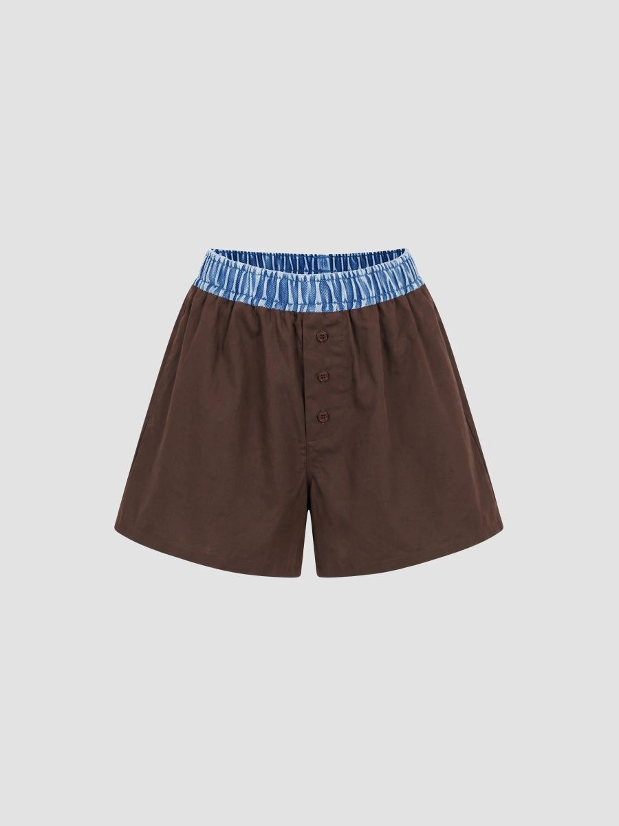 SEROYA Women's Tama Cotton-Blend Shorts - Bosun Brown - Size XS