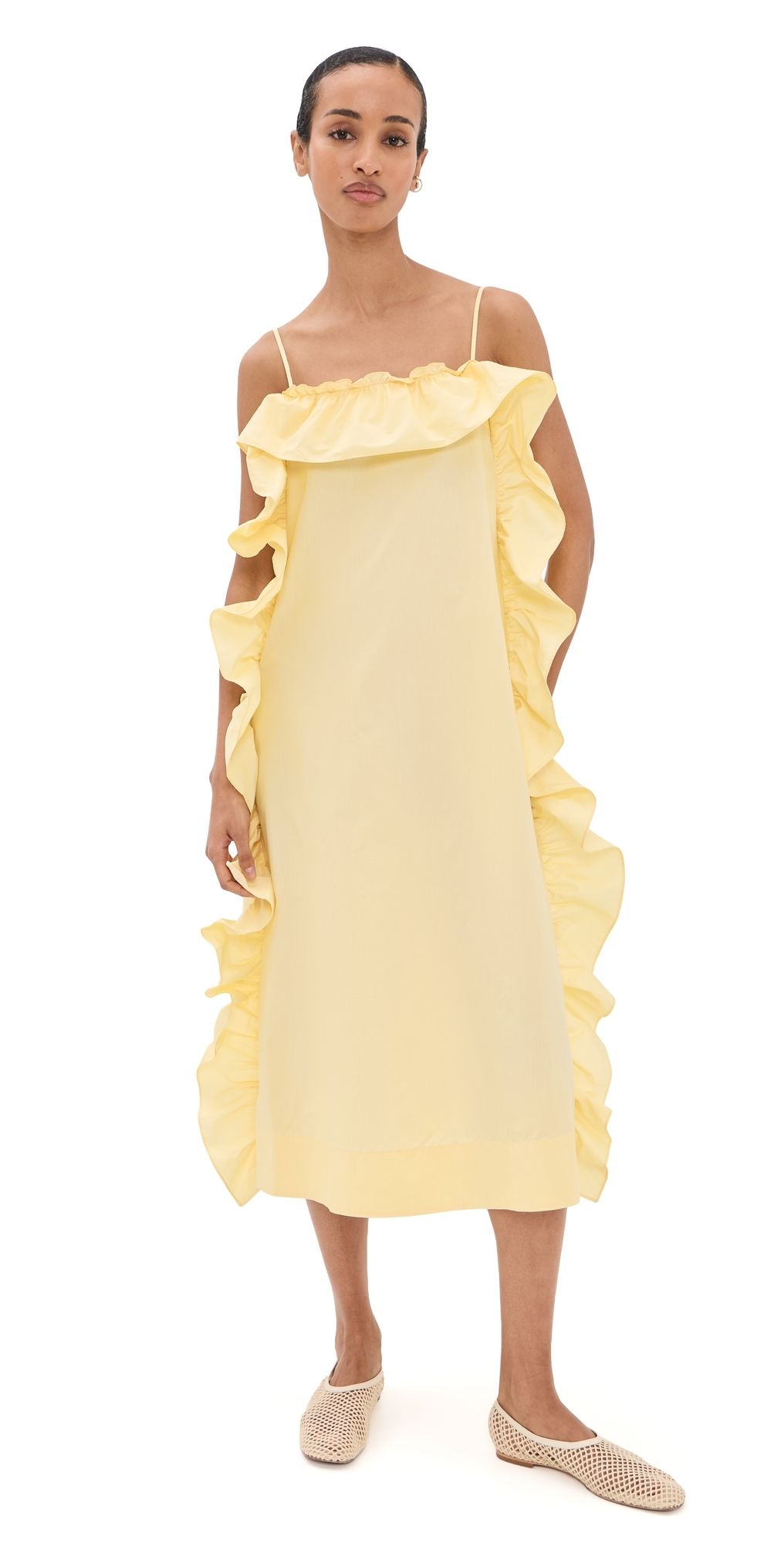 Sea Lisette Ruffle Maxi Sundress Yellow 14