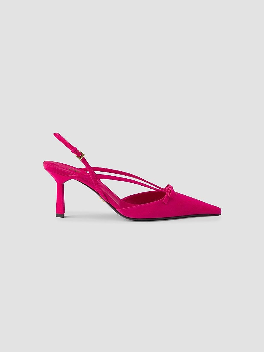 Women's Suede Slingback Pumps - Pink - Size 10.5