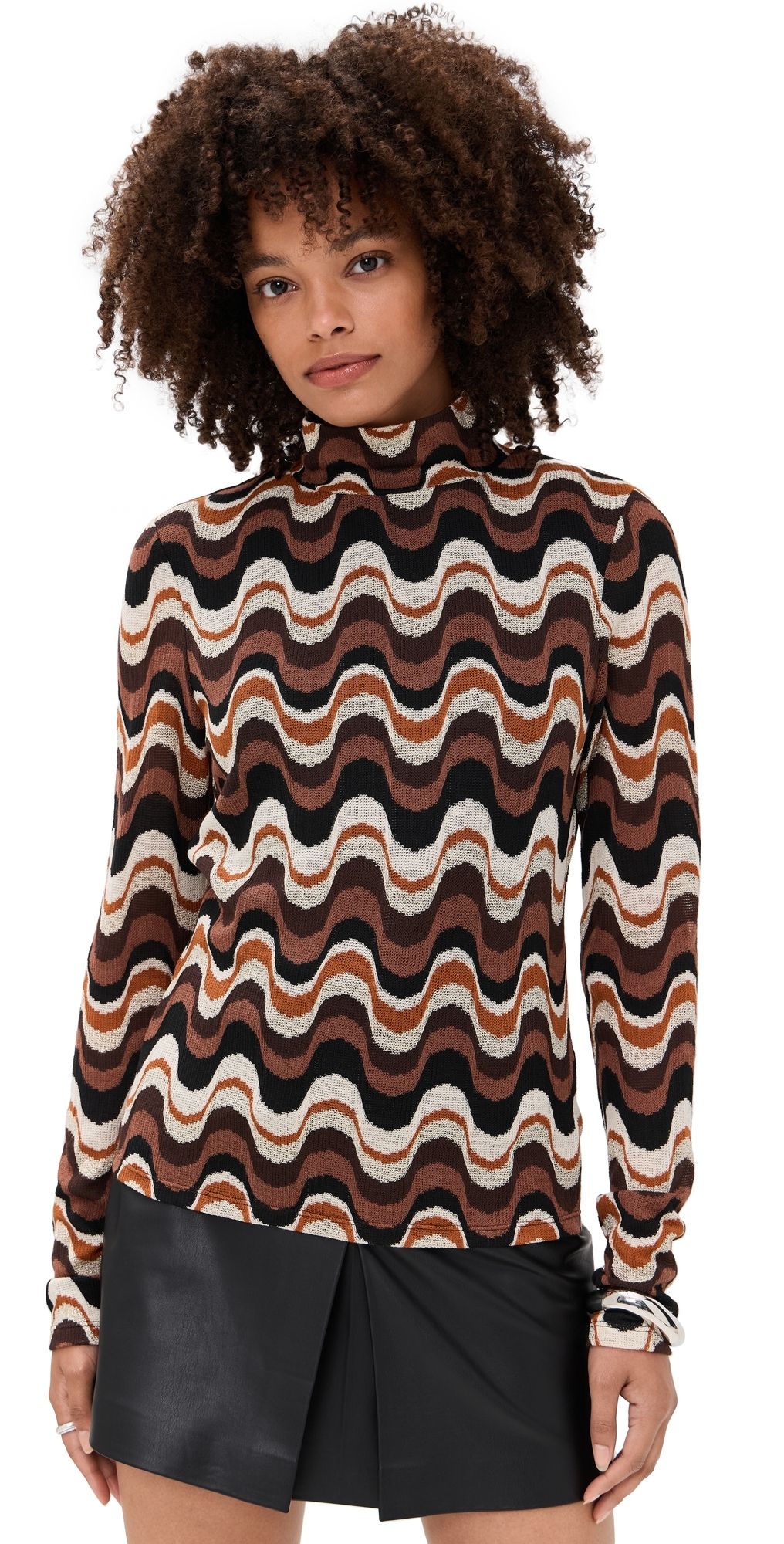 Ramy Brook Swirl Prudence Sweater Black multi M