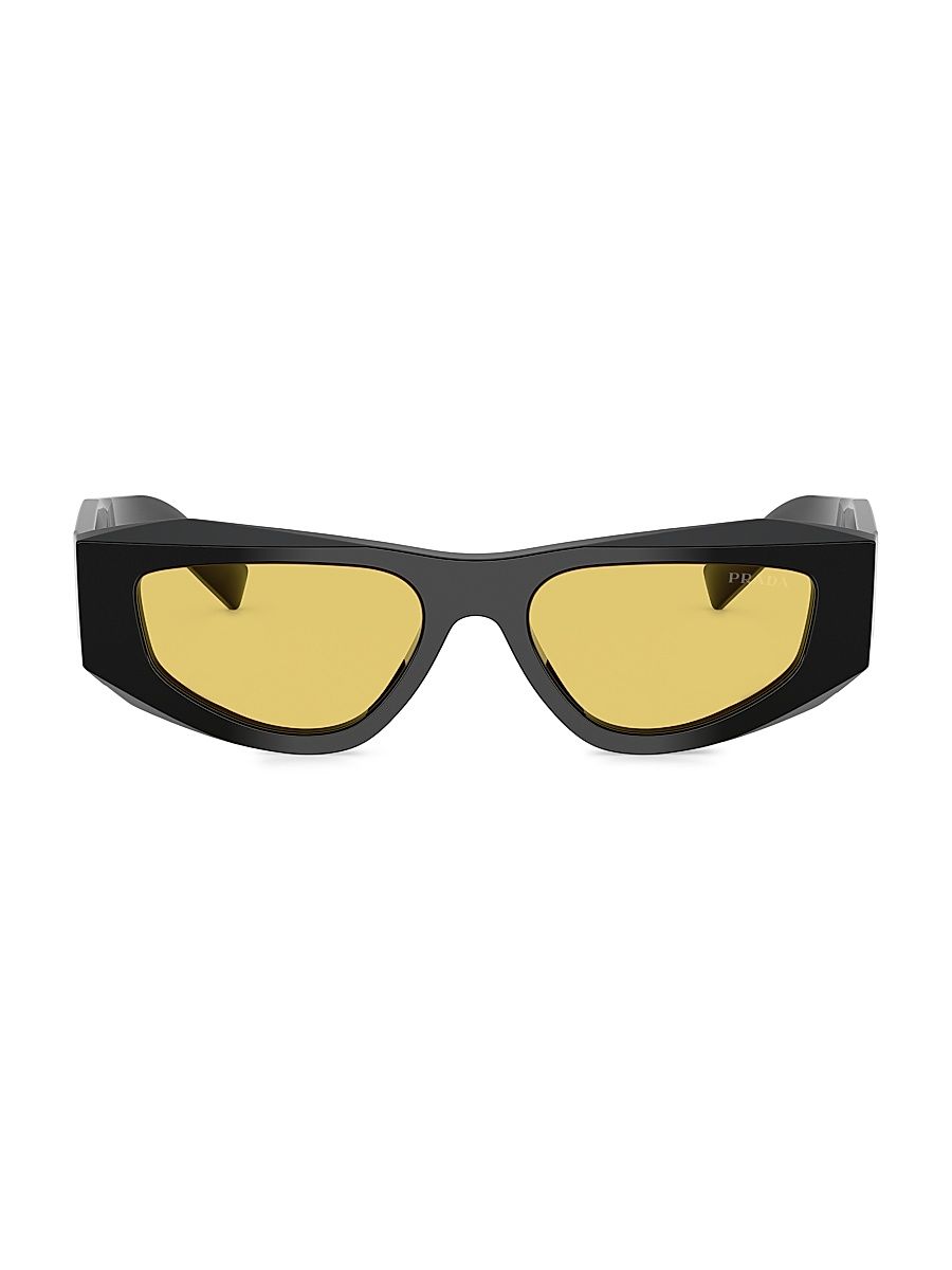 Men's 52MM Rectangular Sunglasses - Black Yellow