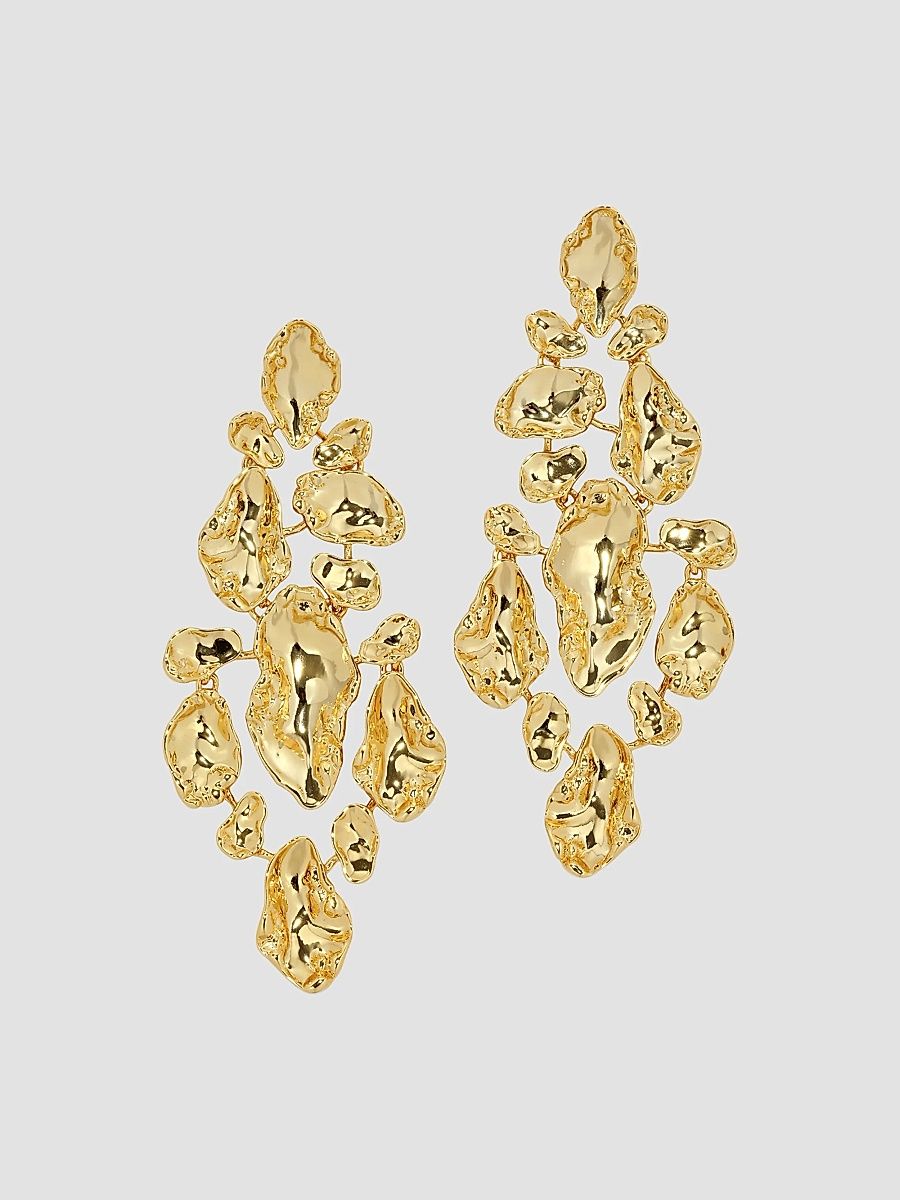 Women's Brut 14K-Gold-Plated Large Mosaic Drop Earrings - Gold